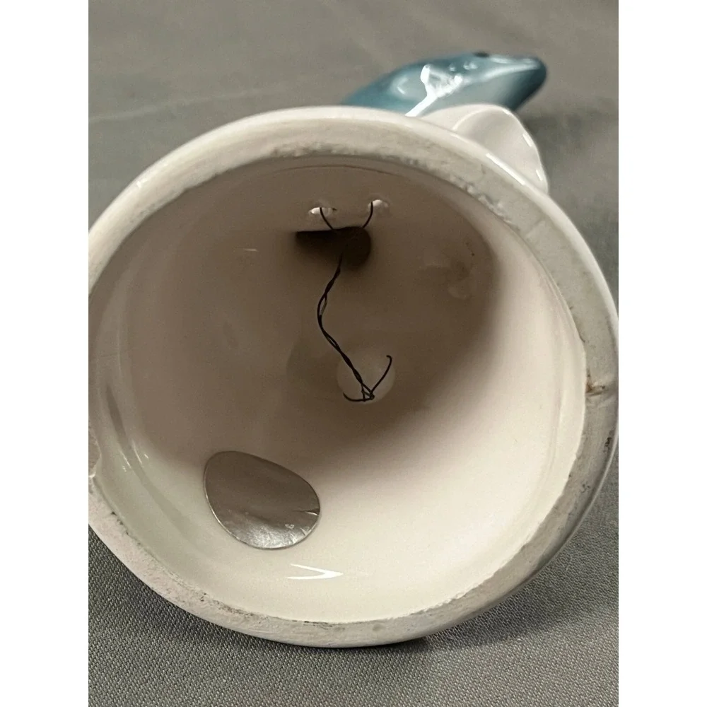 Vintage Florida Blue Dolphin Figurine Bell Souvenir Porcelain‎ Blue 5